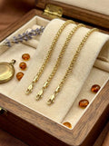 18k Real Gold Franco Chain Necklace , 2.5 - 3MM Thickness , Foxtail Chain