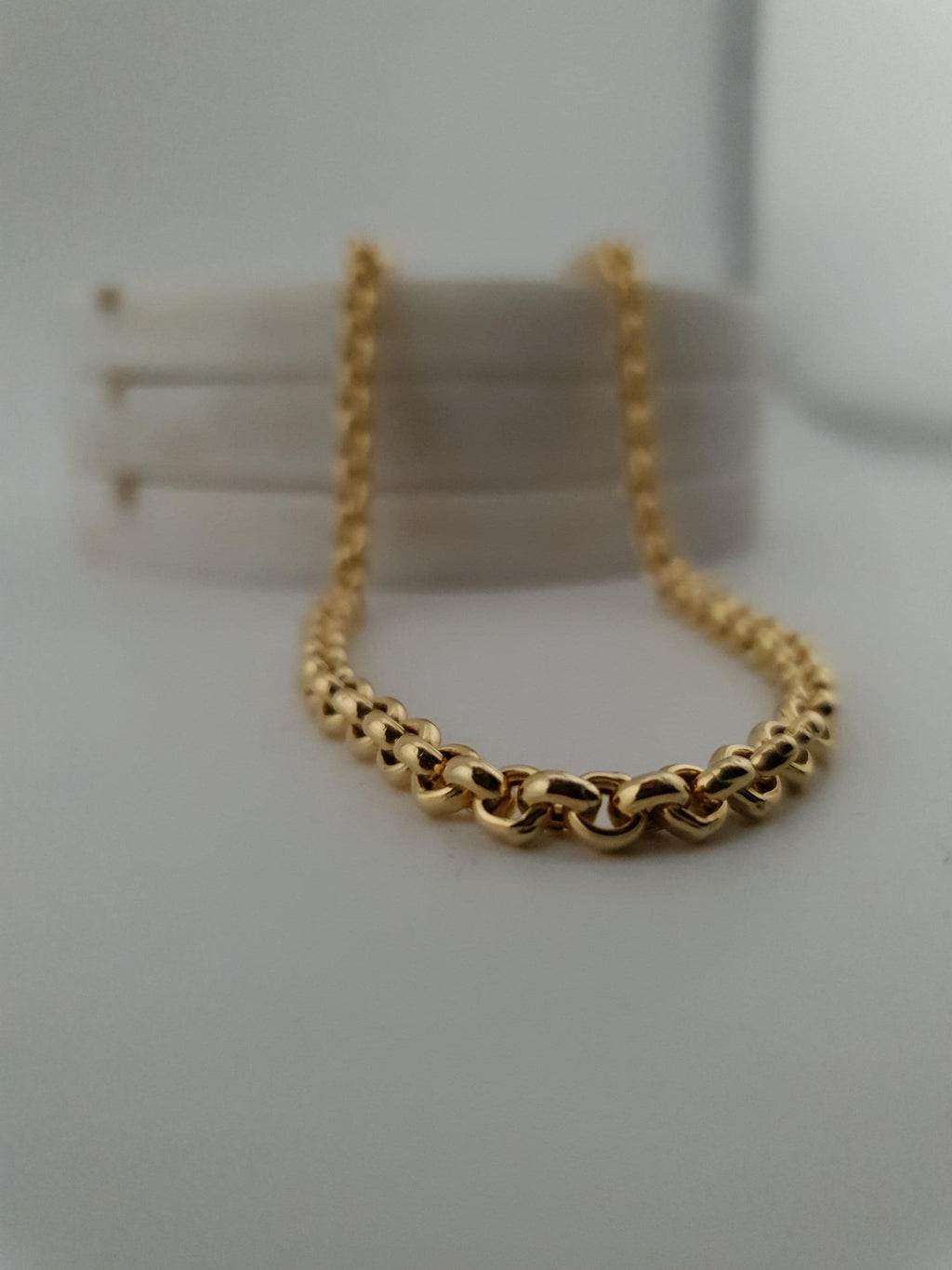 18K Gold Rolo Chain Necklace, Classic Round Link Chain, Unisex Fine Jewelry-24 inch