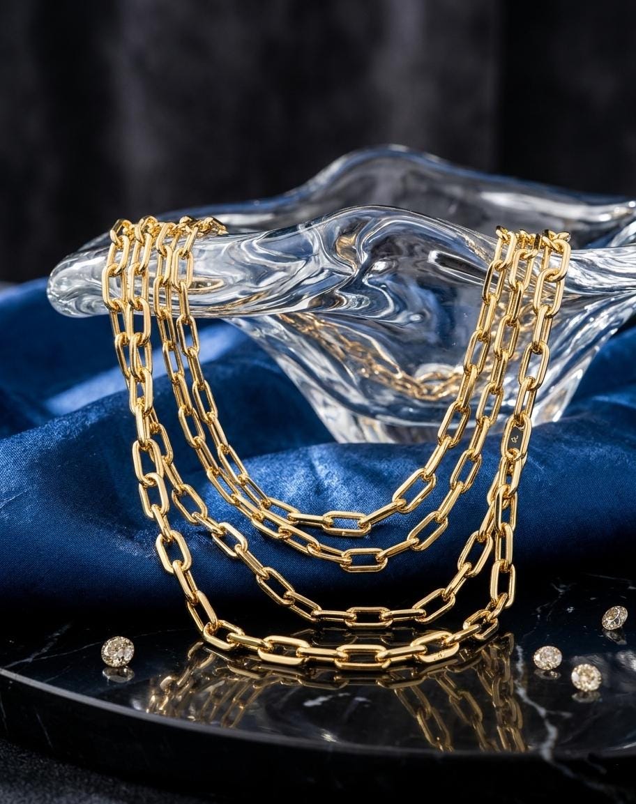 14K Real Gold Cable Chain Necklace, Paperclip Style, Trending Jewelry