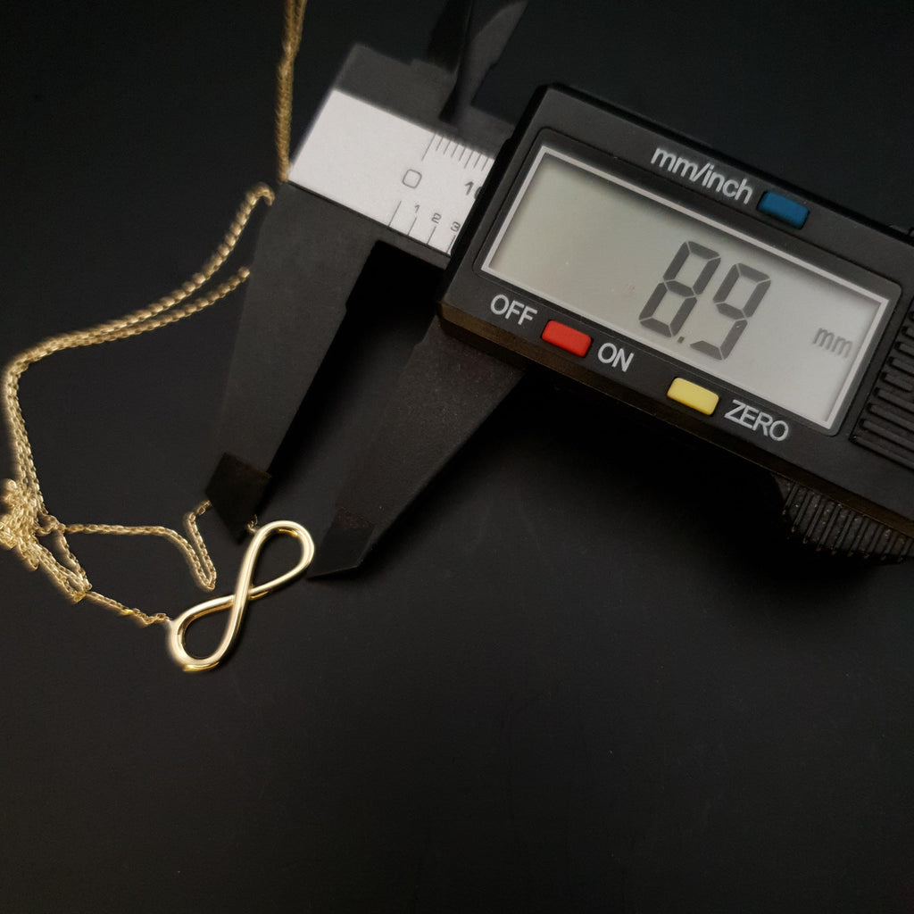 18K Solid Gold Infinity Necklace: Modern Eternity Pendant