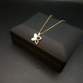 18K Gold Butterfly Necklace with Diamond Pendant