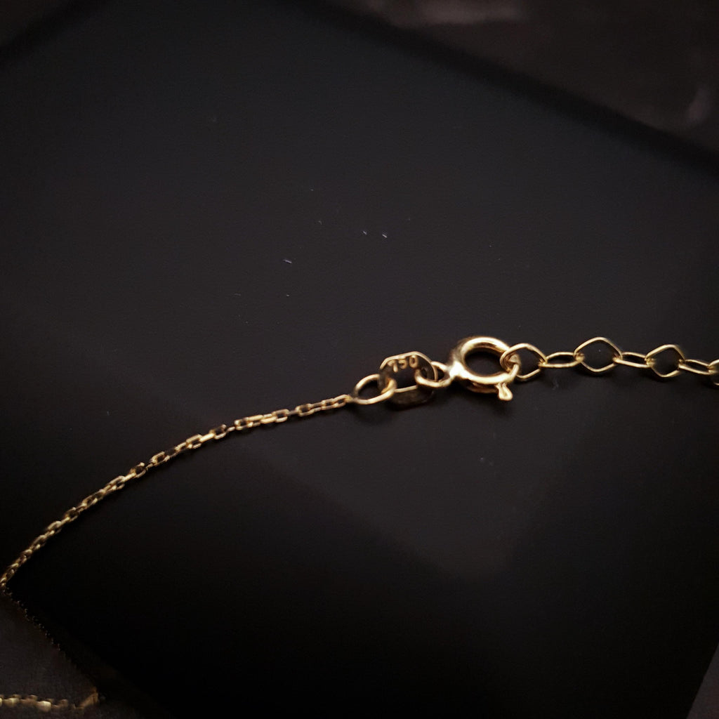 18K Gold Angel and Star Necklace: Delicate Charm Pendant