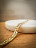 18K Gold Curb Chain Bracelet, 8 inch length and 4mm thickness,