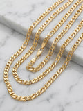 14K Real Gold Tiger Eye Link Chain Necklace: Solid Gold Unisex Jewelry