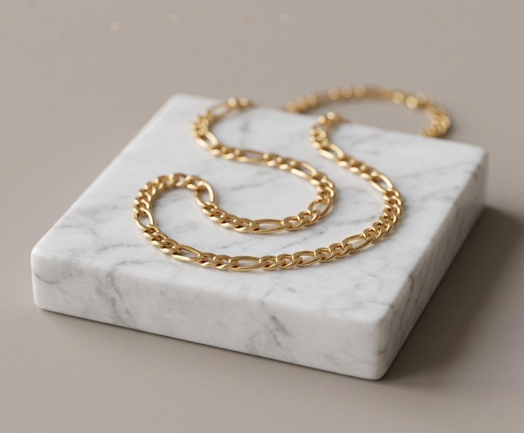 18K Real solid Gold Figaro chain, 20 inch lenght , 3.1mm, good for daily use
