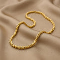14K Real Gold Byzantine Chain Necklace: 3mm - 5mm Thickness. Everyday gold jewelry