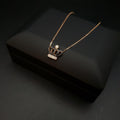 18K Gold Queen Crown Necklace: Black Diamond Pendant
