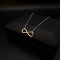 18K Solid Gold Infinity Necklace: Modern Eternity Pendant