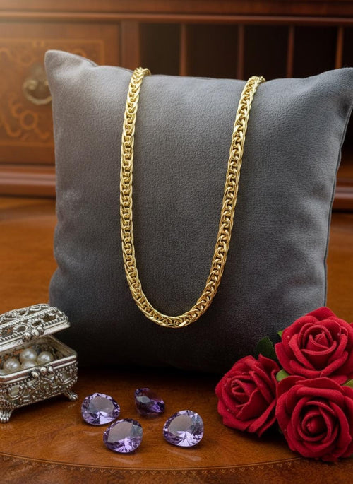 14k Gold Franco Chain Necklace: 4mm Foxtail Diamond Cut, Unisex