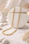 18K Solid Gold Anchor Chain Necklace – 3mm Minimalist Jewelry