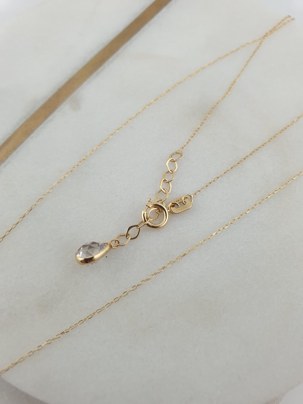 14K Gold Crown Pendant Necklace, Minimalist Charm
