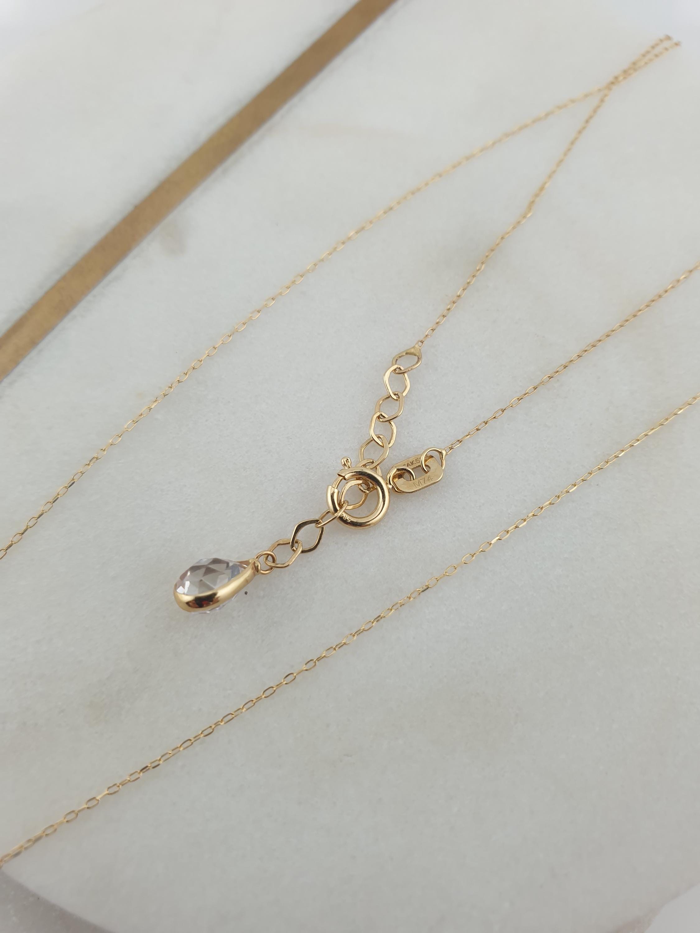 14K Gold Crown Pendant Necklace, Minimalist Charm