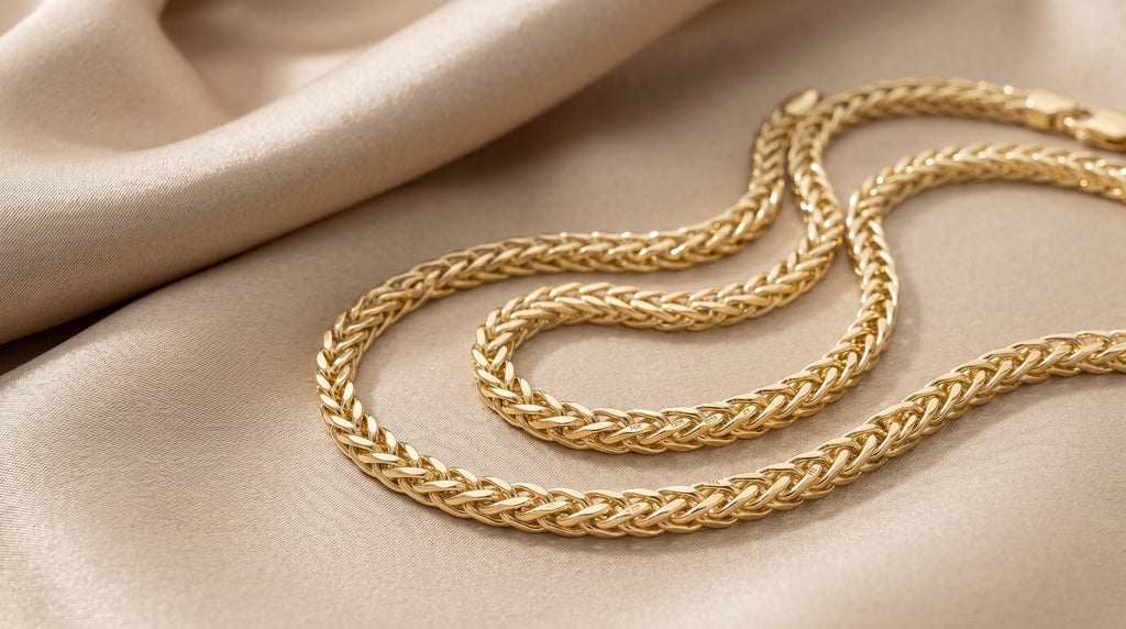14K Real Gold  Franco Chain Necklace (4mm, 3mm), Unisex, Birthday gift, Foxtail Chain