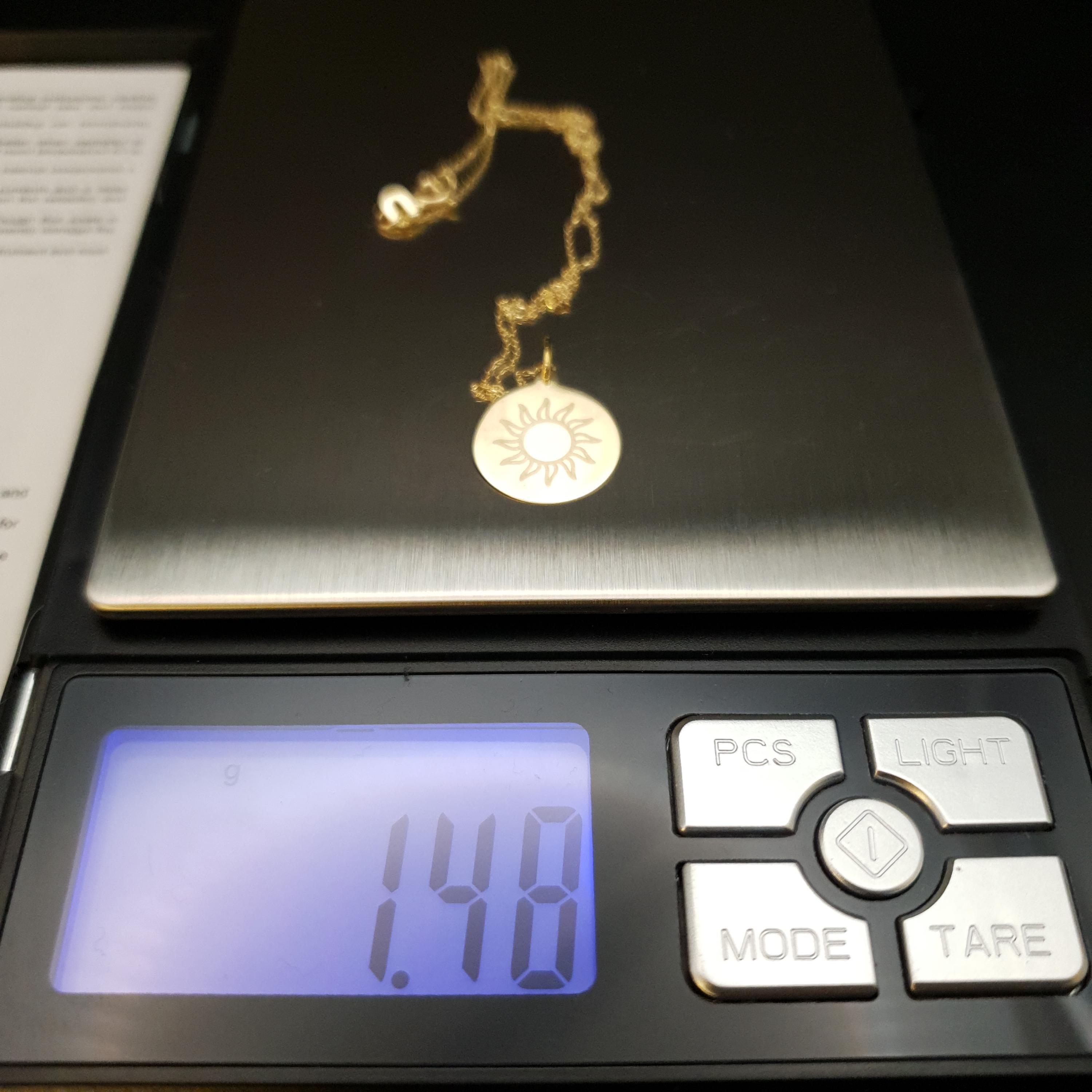 18K Gold Sun Symbol Pendant Necklace