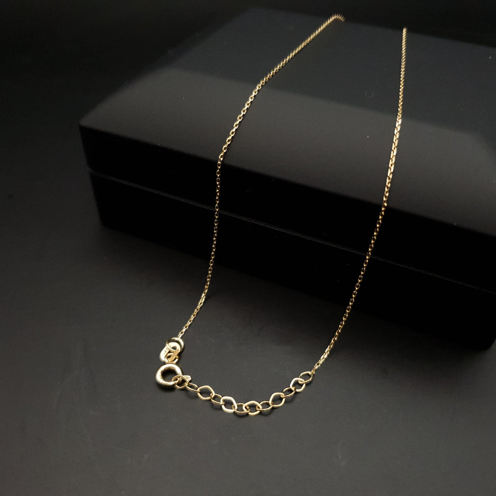 18k Real Gold Infinity Necklace: Delicate Charm Pendant
