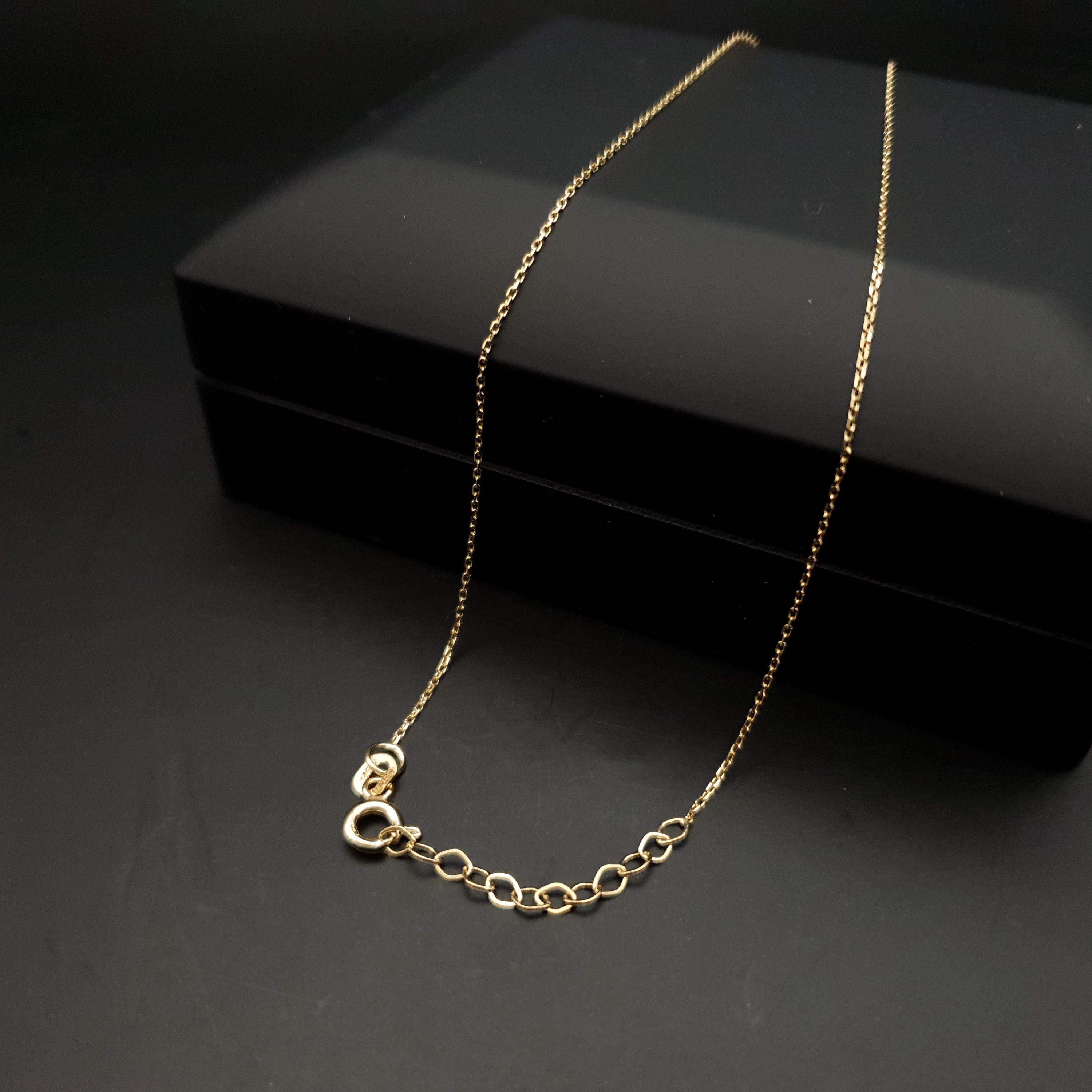 18k Real Gold Infinity Necklace: Delicate Charm Pendant