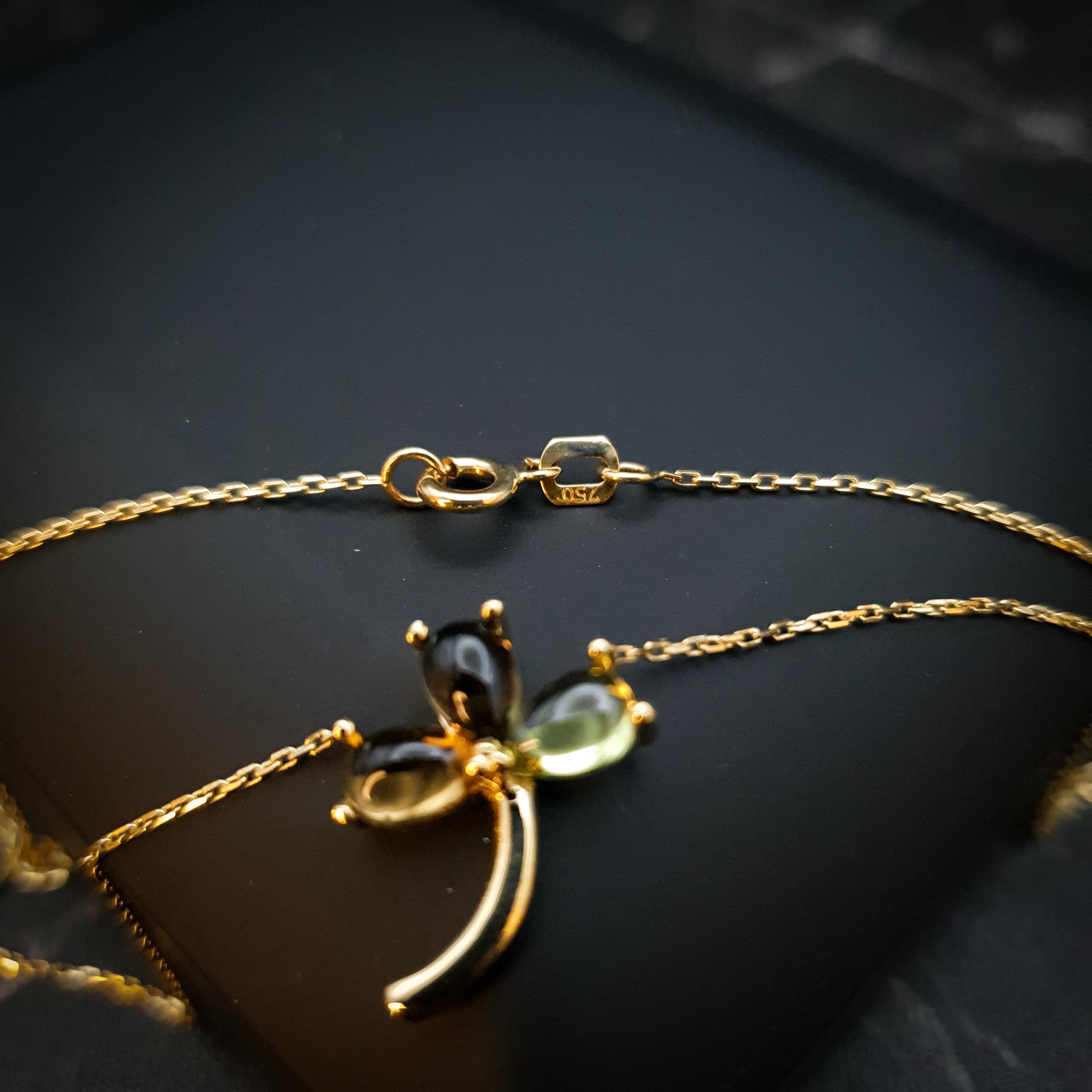 18K Gold Three Leaf Clover Necklace: Lucky Charm Pendant