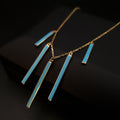 18K Gold Turquoise Bar Necklace: Dainty Modern Pendant