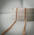 14K Gold Rose Box Chain, Necklace, 24 inch length and 2.6mm thickness,