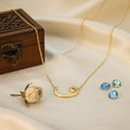 18K Gold Vav Letter Necklace: Persian Arabic Initial Pendant