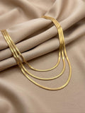 14k Real Gold Herringbone Snake Chain Necklace (2.6mm)