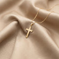 14K Real Gold Cross Necklace: Baptism Gift