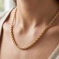 14K Gold Diamond Cut Rope Chain Necklace (2.5mm-4.5mm), Unisex, Birthday gift