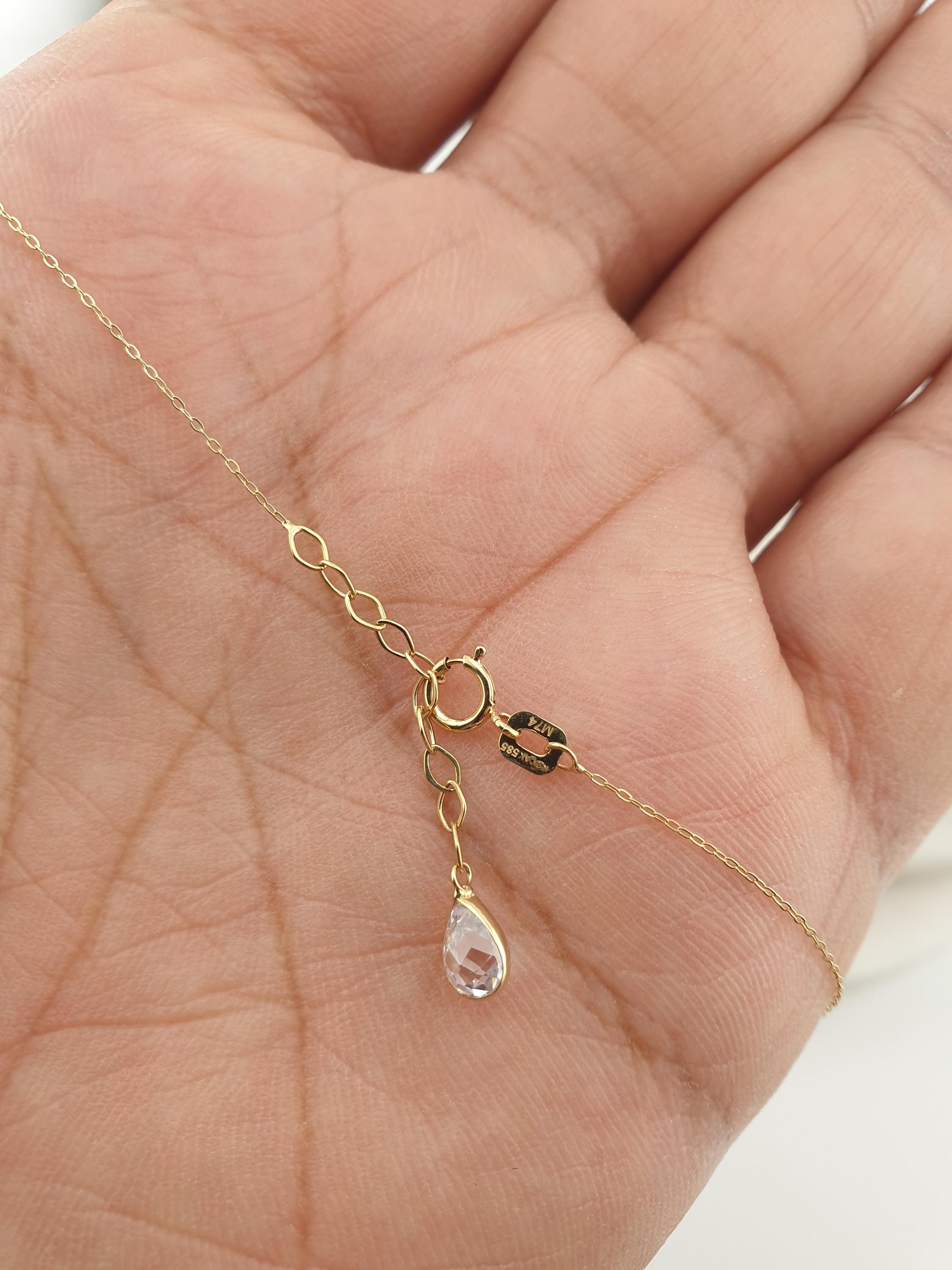 14K Gold Tiny Flower Pendant Necklace: Dainty Charm