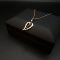 18K Gold Leaf Necklace with Black Accents