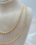 14k Real Gold Rolo Chain Necklace: 2mm,3mm,4mm. Unisex