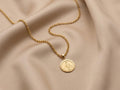 14K Gold Miraculous Medal Necklace, Virgin Mary Pendant, Minimalist Religious Jewelry, Catholic Gift.
