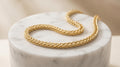 14K Real Gold  Franco Chain Necklace (4mm, 3mm), Unisex, Birthday gift, Foxtail Chain