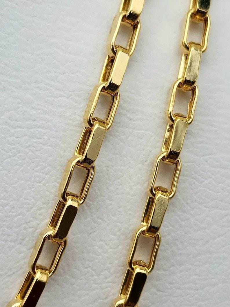 18k Gold Box Chain Necklace, 2.70mm Thickness, 18 Inch