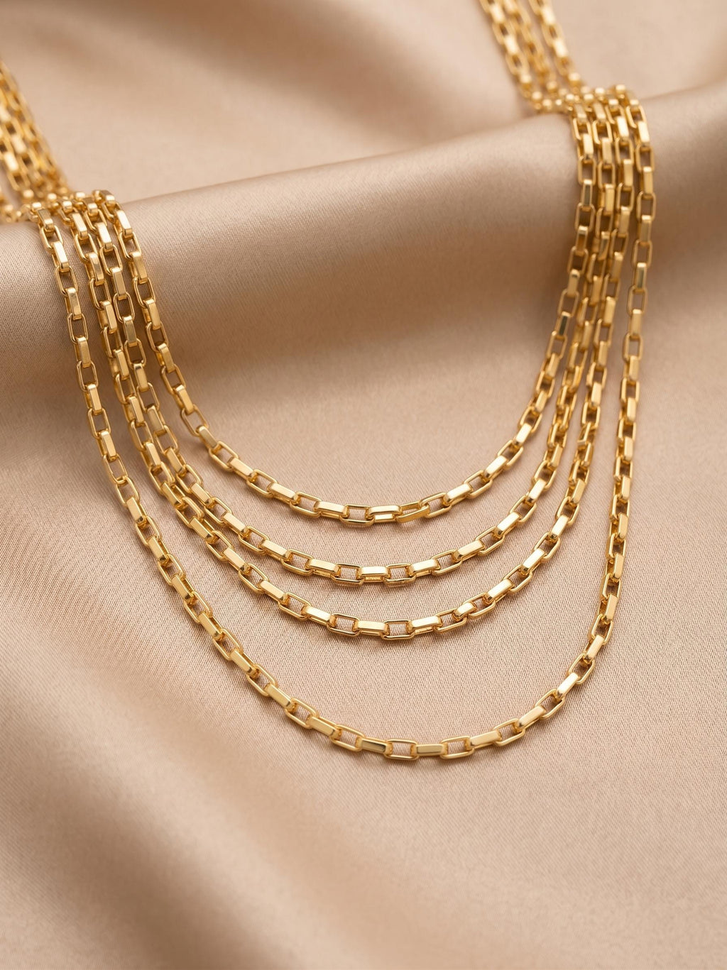 18k Gold Box Chain Necklace, 2.70mm Thickness, 18 Inch