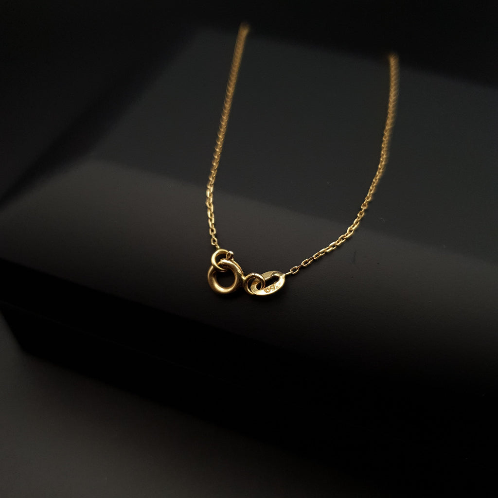 18K Gold Evil Eye Necklace, Modern Design