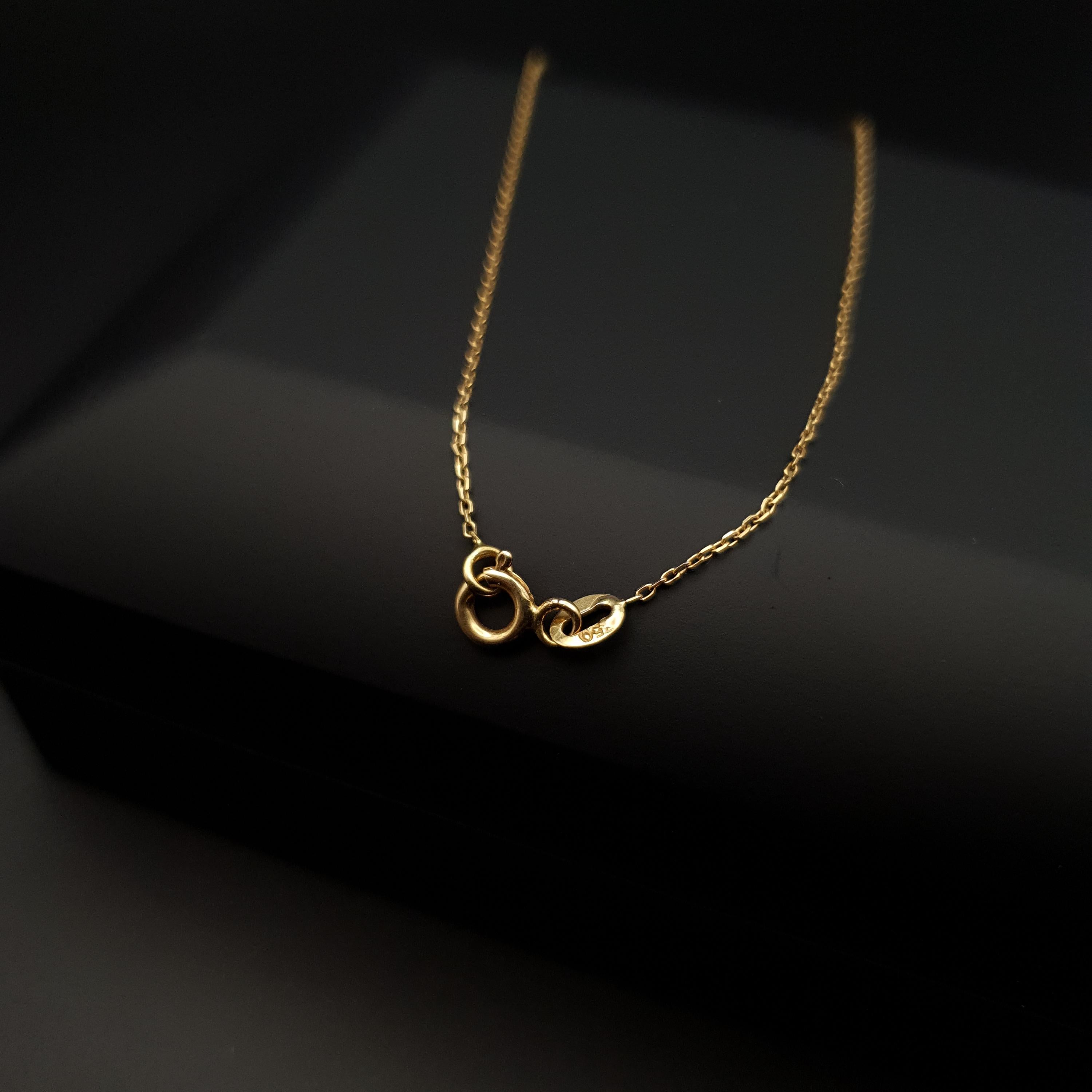 18K Gold Evil Eye Necklace, Modern Design