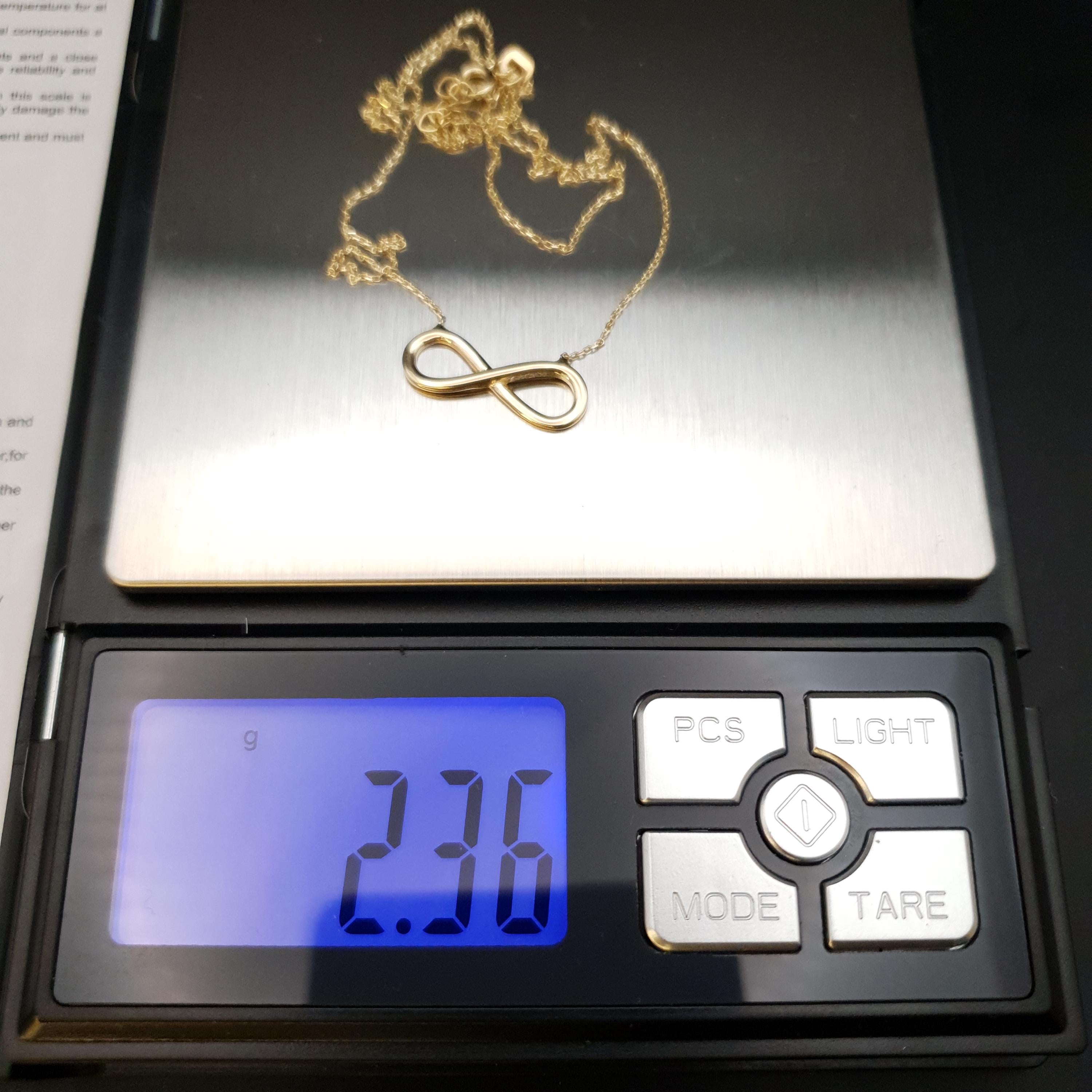 18K Solid Gold Infinity Necklace: Modern Eternity Pendant