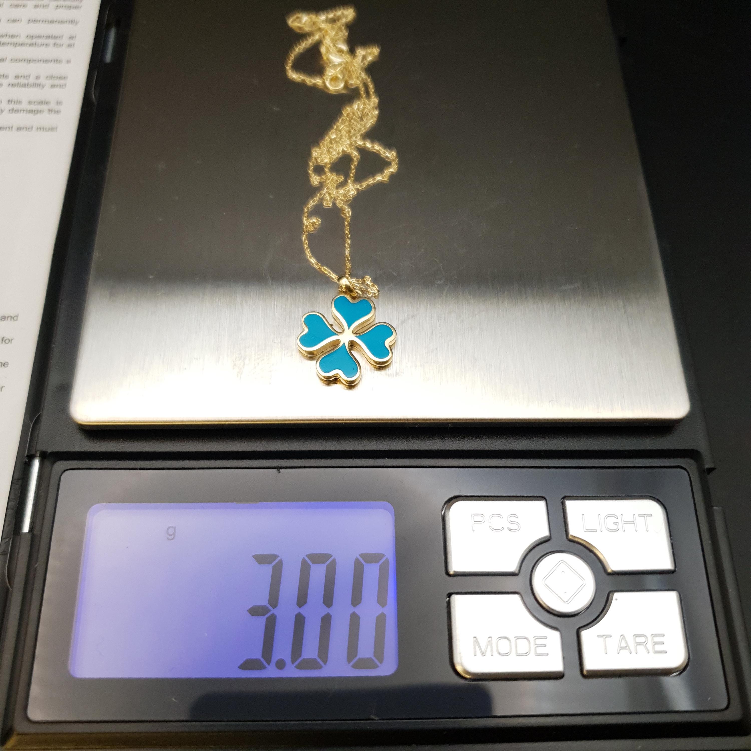 18K Gold Four Leaf Clover Necklace: Lucky Charm Pendant