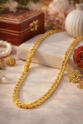 14k Gold Franco Chain Necklace: 4mm Foxtail Diamond Cut, Unisex