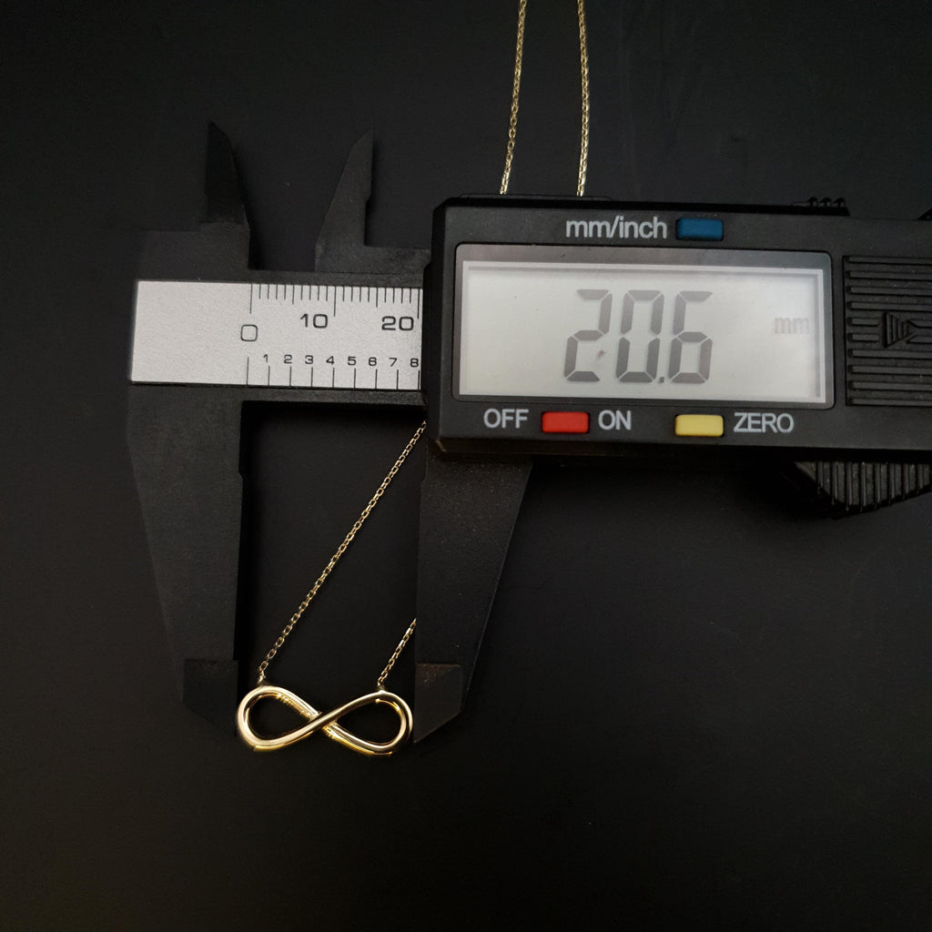18K Solid Gold Infinity Necklace: Modern Eternity Pendant