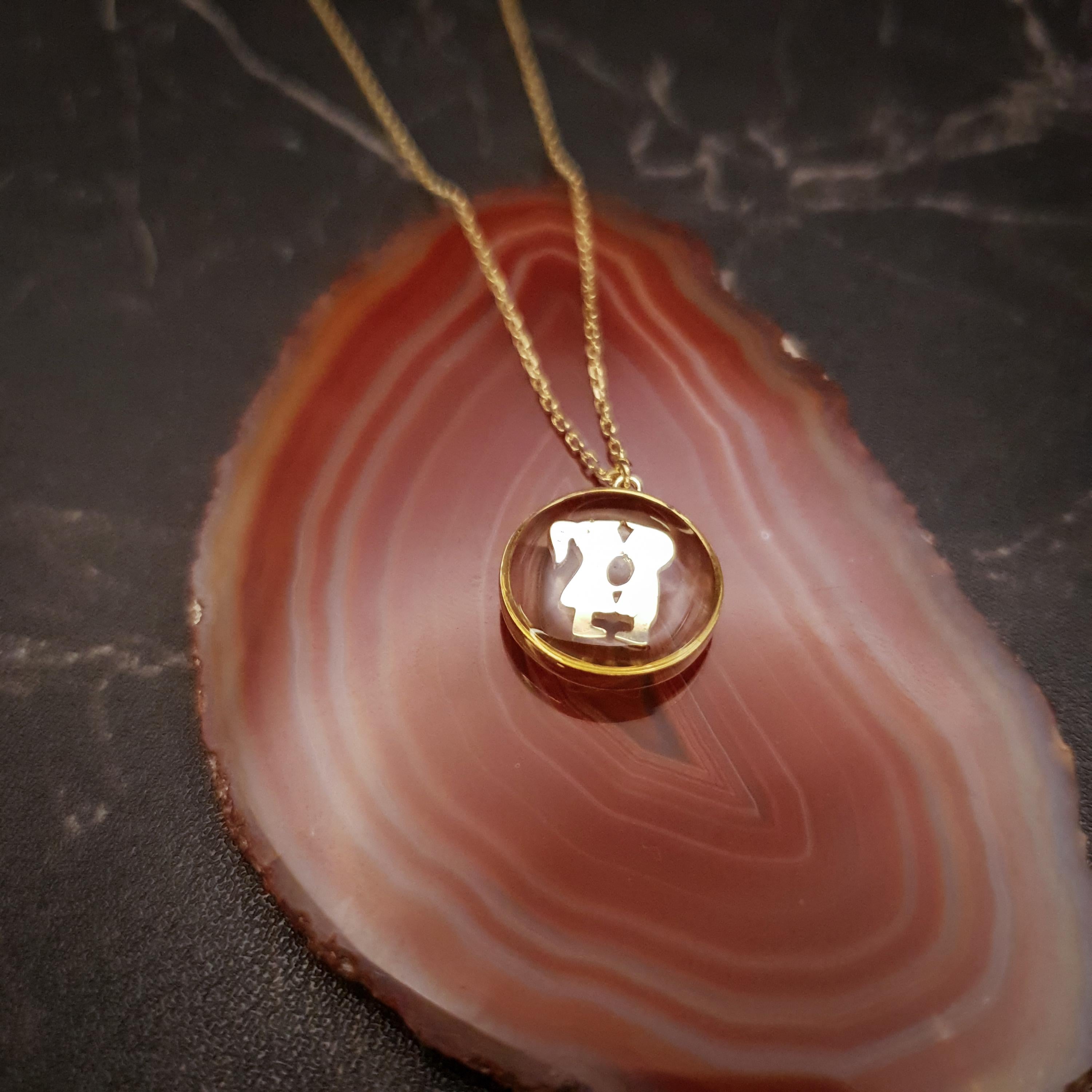 18K Gold Kiss Pendant Necklace: Love Story Gift