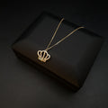 18K Gold Diamond Crown Pendant Necklace - Princess Charm