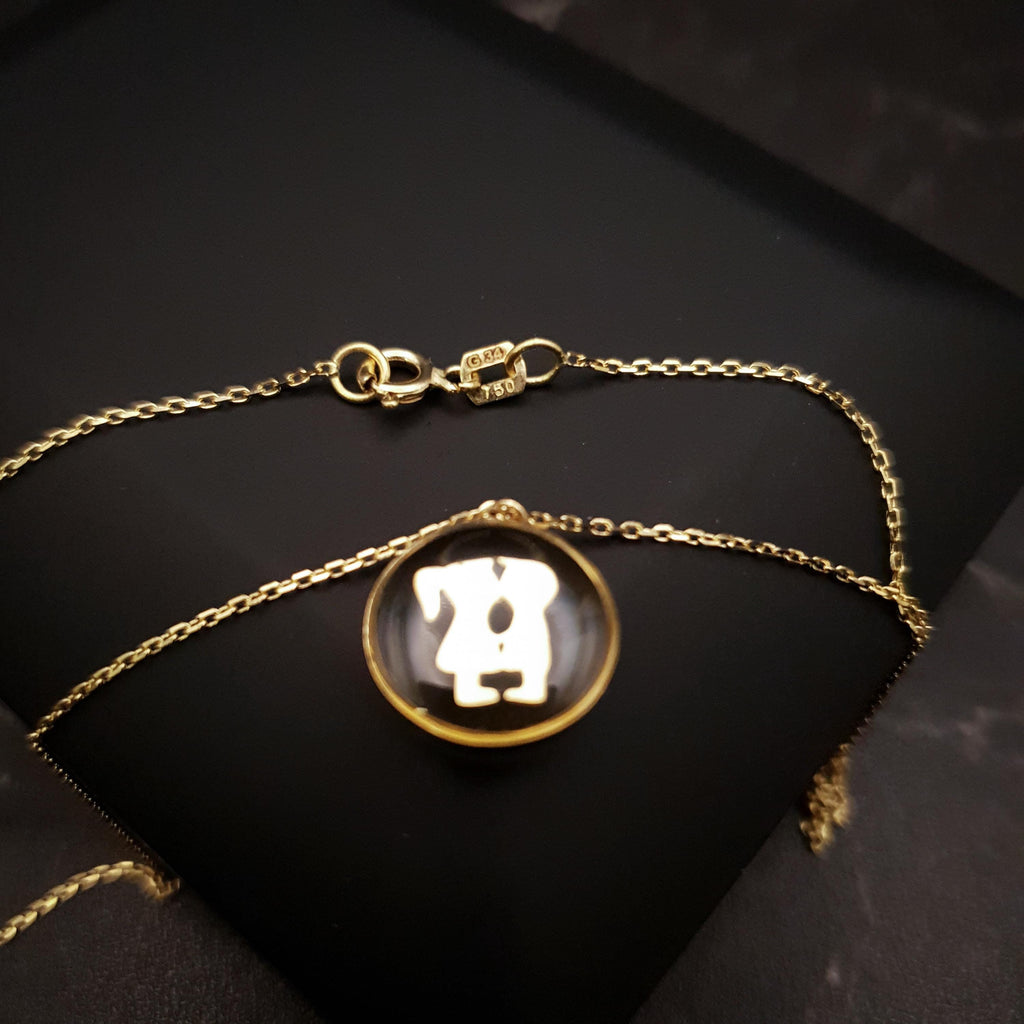 18K Gold Kiss Pendant Necklace: Love Story Gift