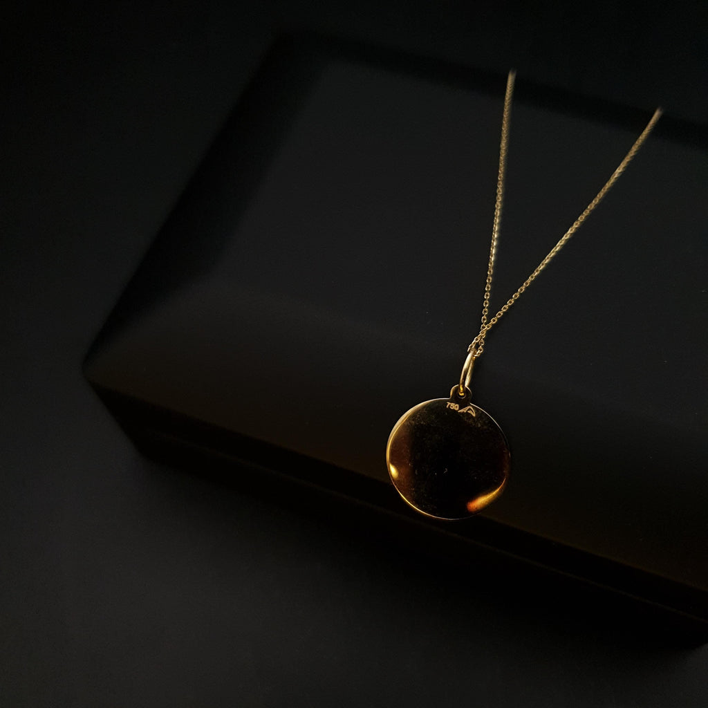 18K Gold Sun Symbol Pendant Necklace