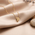 18K Gold Initial P Necklace - Minimalist Letter Pendant