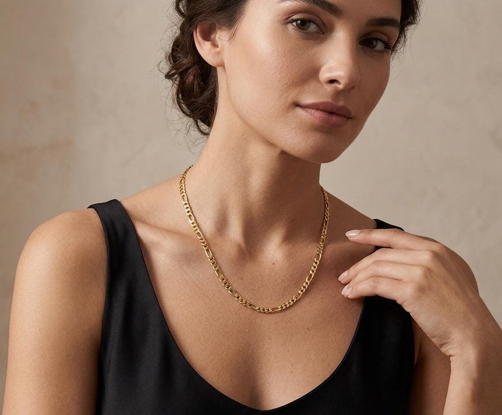 18K Real solid Gold Figaro chain, 20 inch lenght , 3.1mm, good for daily use