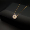 18K Gold Evil Eye Necklace, Modern Design