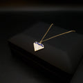 18K Gold Diamond Shape Pendant Necklace