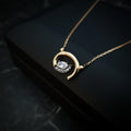 18K Gold Whirlpool Necklace, Forged Gold Pendant