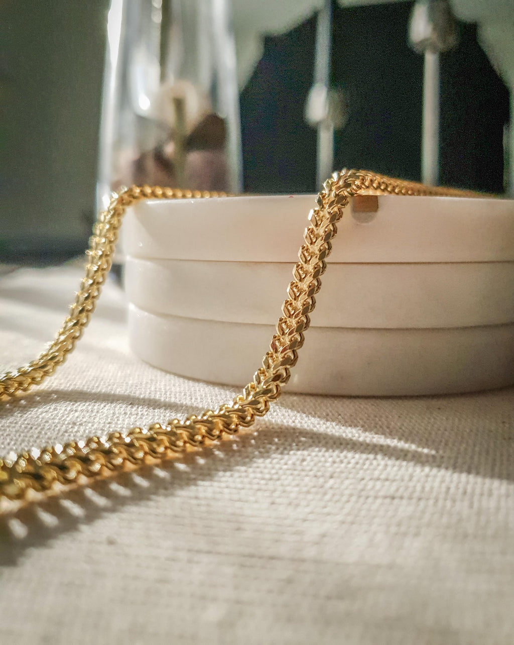 14k Solid Gold Diamond Cut Franco Chain Necklace (4.40mm, 20-21.5-24")